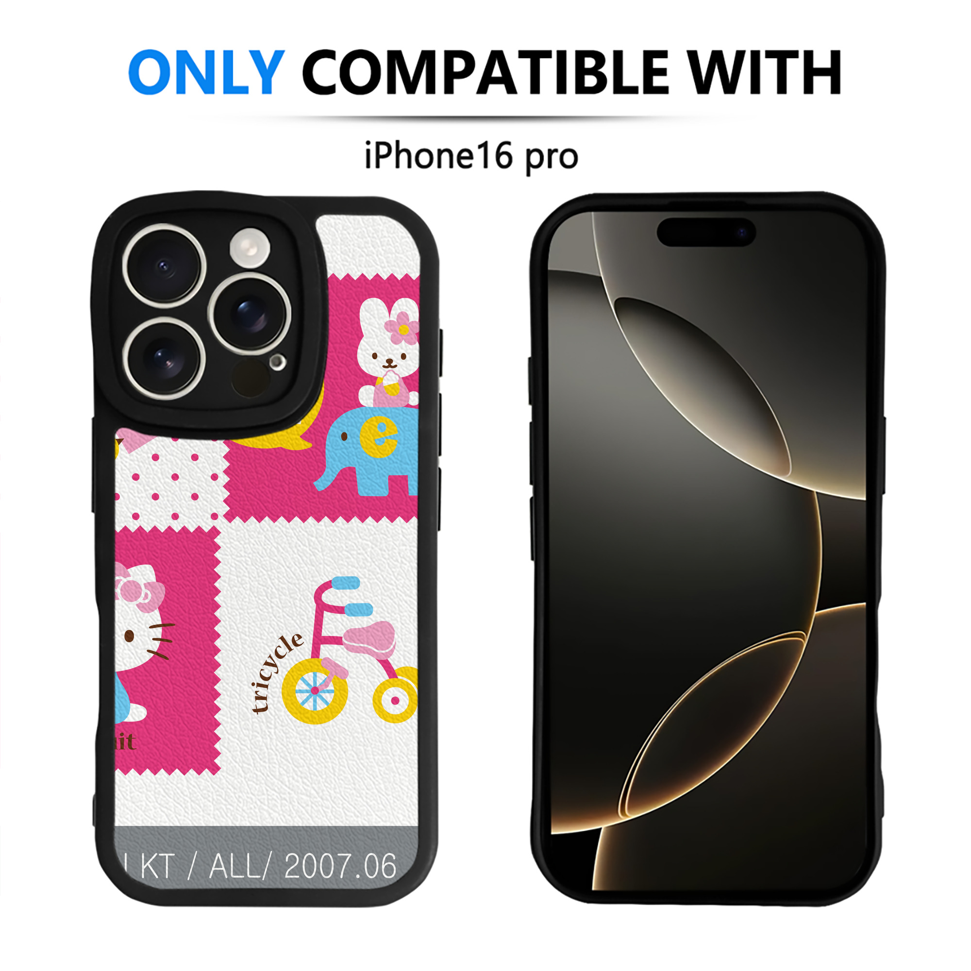 （画像用） Hello Kitty ハローキティ 【iPhone 16シリーズ対応】シリコンスマホケース（レザー調） 材質：シリコン